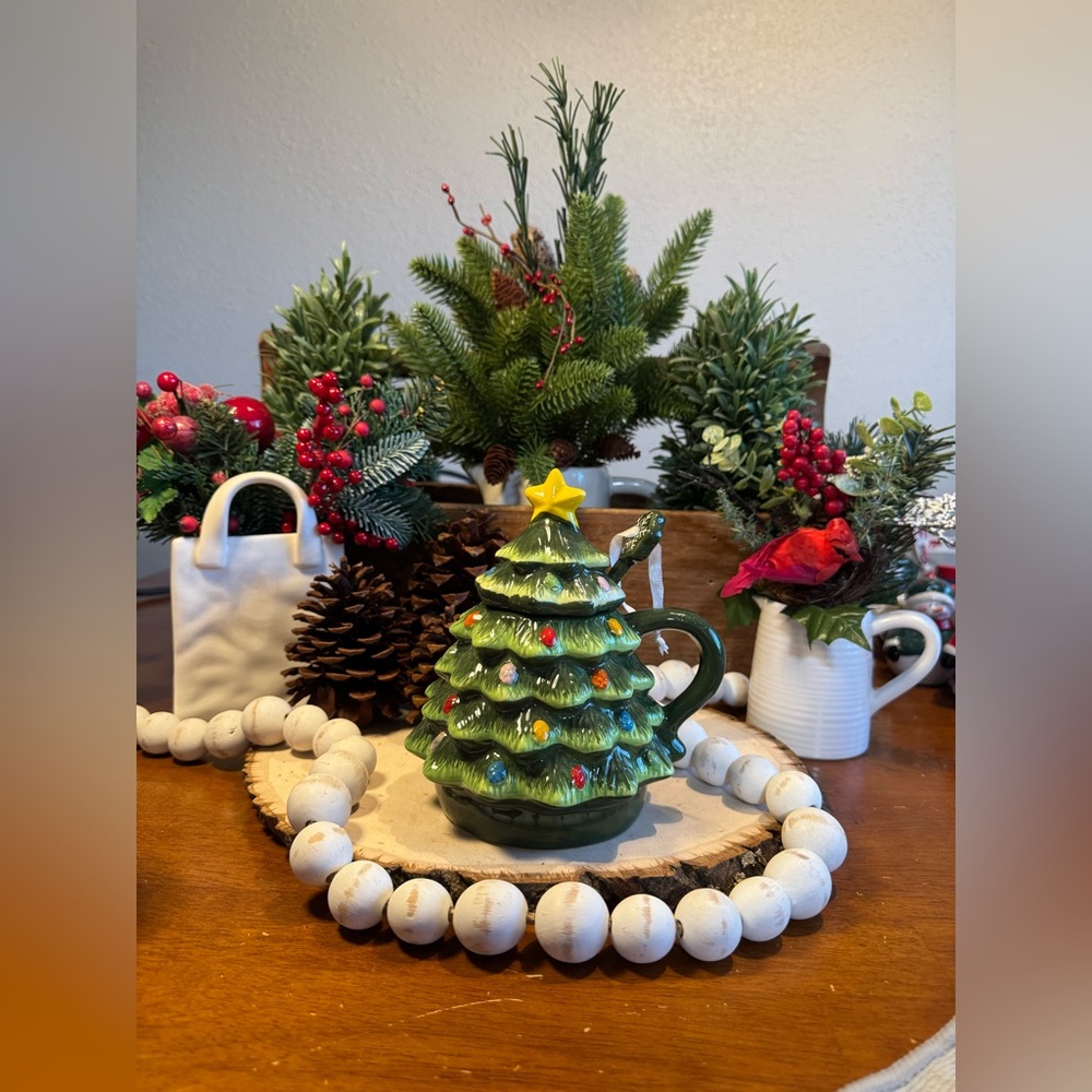 Mr. Christmas Festive Green Christmas Tree Sugar Bowl